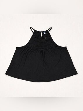 Old Navy Linen Blend Halter Top – Crochet Yoke Swing Tank (XXL)